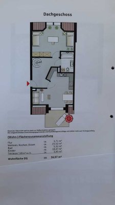 Exklusive 3-Raum-Dachgeschosswohnung mit Balkon und Einbauküche in Aichach