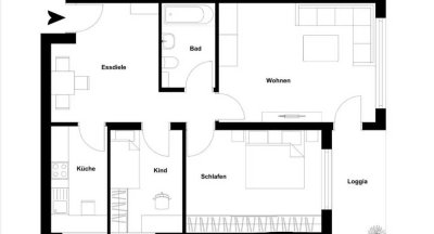 Stilvolle 3-Zimmer-Wohnung mit gehobener Innenausstattung mit Balkon in Steinbach (Taunus)