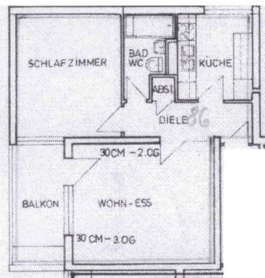 Erstvermietung nach Teilrenovierung - 2 Zimmer Balkon und Einbauküche