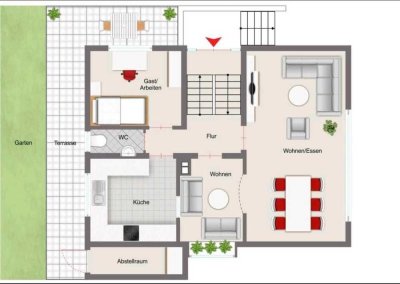 Modernisiertes Einfamilienhaus mit Doppel-Garage und Garten