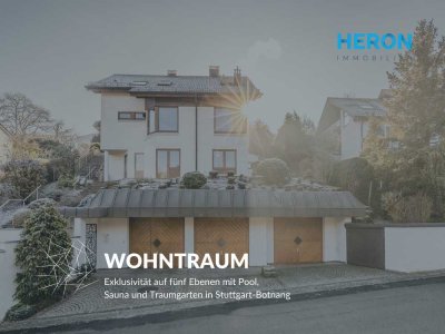 WOHNTRAUM – Exklusivität auf fünf Ebenen mit Pool, Sauna und Traumgarten in Stuttgart-Botnang