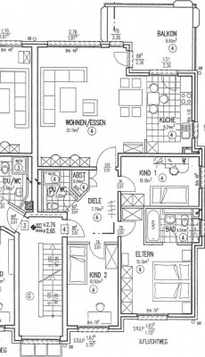 Schöne neuwertige 4-Zimmer-Wohnung mit Balkon in Solingen - nähe Klinikum