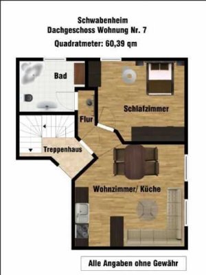 Schöne, geräumige zwei Zimmer Wohnung in Schwabenheim an der Selz