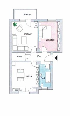 charmante 2-Zimmer-Wohnung mit Balkon in Wesseling