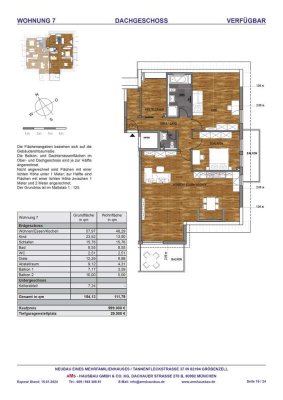 NEUBAU + 3 - Zi.- Dachgeschosswohnung mit Klimaanlage und 2 Balkonen