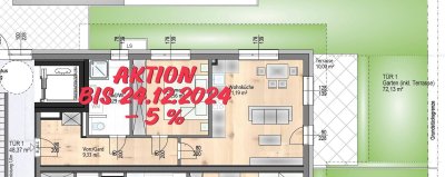 Sonnige 2-Zimmer Gartenwohnung im Eigentum - ziegelmassiv - schlüsselfertig - barrierefrei - provisionsfrei