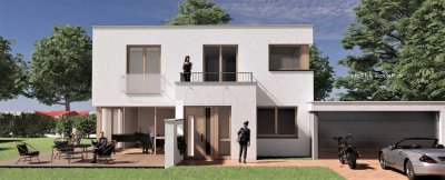 Effizienzhaus A+, KfW 40, mit Grundstück, Wohnkeller, Fußbodenheizung, PV-Anlage und Garage