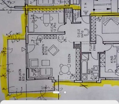 Freundliche 3-Zimmer-Wohnung mit gehobener Innenausstattung mit Balkon und Einbauküche in Brühl