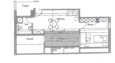 Schöne 2-Zimmerwohnung mit Dachterrasse und neuer kl. Einbauküche