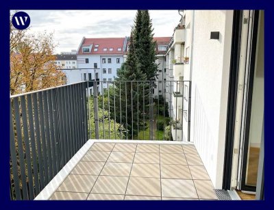 Viel Platz + moderner Neubaukomfort mit Balkon zum Innenhof: Helle, große Zimmer, zwei Bäder, EBK