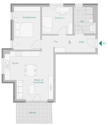 Alzental: 3-Zi-Wohnung in Bestlage + großer Süd-Balkon