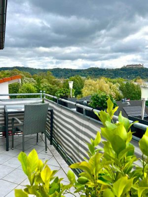 Schicke 4-Zimmer-Wohnung mit TG-Stellplatz, Balkon und Veste-Blick!