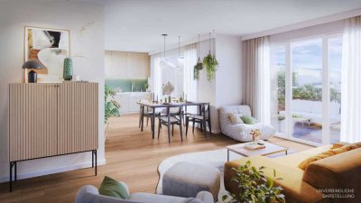 Moderne 3-Zimmer-Wohnung mit Balkon und Dachterrasse in bester Lage