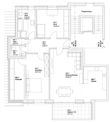 Großzügige 3-Zimmer-Wohnung mit Balkon und hochwertiger Einbauküche