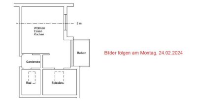 Exklusive renovierte 2-Zimmer-Dachgeschosswohnung mit Balkon und EBK in Kornwestheim