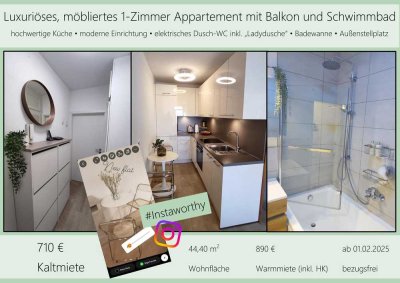 Luxuriöses, möbliertes 1-Zimmer Appartement