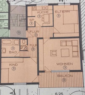 Geschmackvolle 3-Raum-EG-Wohnung mit Balkon in Ludwigsburg