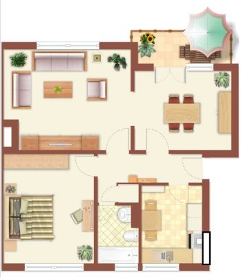 Erstbezug nach Sanierung mit Balkon: Exklusive 3-Raum-Wohnung mit gehobener Innenausstattung in Bonn