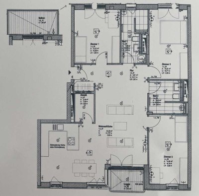 Barrierefrei 4-Zimmer-Wohnung mit Echtholz-Dielen mit 1 Balkon/1 Loggia und EBK in Leipzig