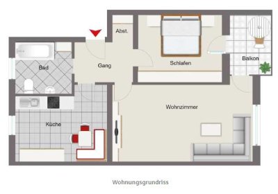 Ansprechende und gepflegte 2,5-Zimmer-Wohnung mit Einbauküche in Pfarrkirchen