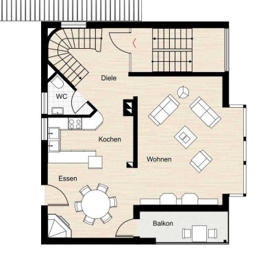 4 Zimmer Maisonette Wohnung in Würzburg Heidingsfeld