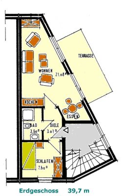 2-Zimmerwohnung mit Terrasse und Pkw-Einstellplatz