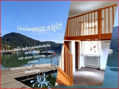 Eine außergewöhnliche Wohnung mit Galerie und Gemeinschaft-Badeplatz ist auch als Nebenwohnsitz-Zweitwohnsitz möglich.