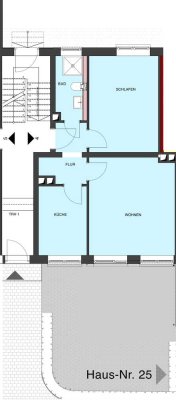 ruhige, aber zentrale Gartenwohnung, 2Z, K/D/B, Erstbezug nach Kernsanierung