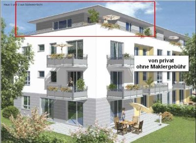 Schöne 3-Zi.-Wohnung mit Dachterrasse in München-Lochhausen, Lift direkt bis in die Wohnung