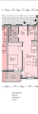 2-Zimmer Obergeschosswohnung mit Balkon - WE B7