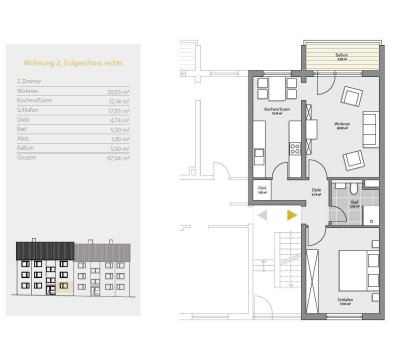 Ihr neues Zuhause in Wöllstein: 2 ZKB Wohnung