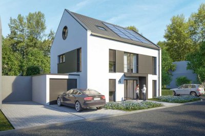 VLUYN - Modernes Stadthaus mit Süd-Grundstück! -(NEUBAU- freistehend - 140m2) mit Garage, Wärmepumpe