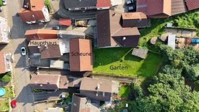 Einfamilienhaus mit Nebengebäude und Garten in Schotten zu verkaufen.