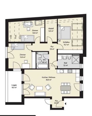 NEUBAU exklusive Penthousewohnung mit KfW -Förderung