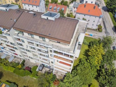 Helle 4-Zimmer-Penthouse-Wohnung mit 360-Grad-Rundumblick in Augsburg-Pfersee in Bahnhofsnähe
