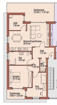 Neue Penthousewohnung mit erstklassiger Ausstattung und zwei Dachterrassen!