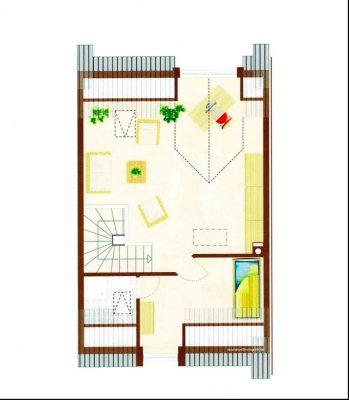 Exklusive 2-Raum-DG-Wohnung mit gehobener Innenausstattung in Groß-Zimmern