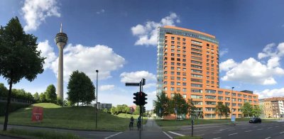 Düsseldorf Hafen, Möblierte 2-Zimmer-Wohnung mit EBK und Tiefgarage