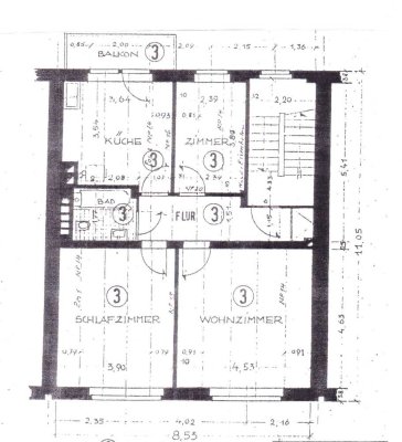 3 ZKB 72qm Wohnung in der Mühlenstrasse mit Balkon und Einbauküche