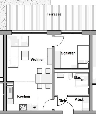 Neubau: 1-Zimmer Servicewohnung in Weilerswist Wohnung A16