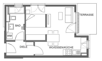 Geschmackvolle 1,5-Raum-Erdgeschosswohnung in München Aubing