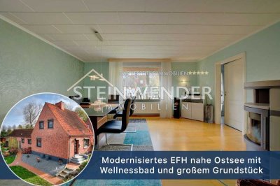 Modernisiertes EFH nahe Ostsee mit Wellnessbad und großem Grundstück