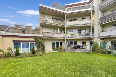 Teilsanierte 3-Zi.-Erdgeschosswohnung mit Stellplatz und herrlicher Süd-Terrasse mit Gartenblick