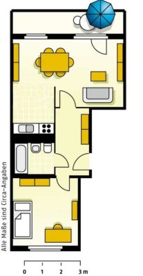 Hübsche Zweizimmer-Wohnung mit Balkon und Stellplatz möglich