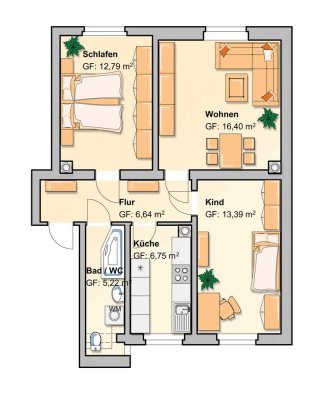 Ruhige 3 Raum Wohnung in Langenhessen!