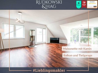 Lichtdurchflutete Maisonette || Bangkirai-Balkon || Kamin & Tiefgarage