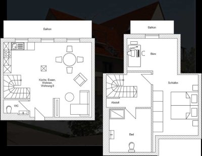 Erstbezug 2,5-Raum Maisonette-Wohnung mit gehobener Innenausstattung und EBK in Eckenweiler