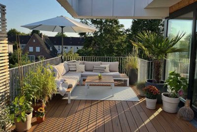 Wohntraum mit Süd-Dachterrasse in der Wandsbeker Gartenstadt