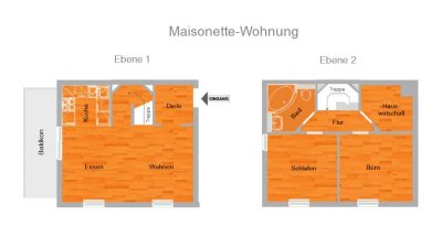 Maisonette-Wohnung mit VOLLAUSSTATTUNG in Karlsruhe