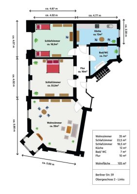 3 Raumwohnung in der Bernauer Innenstadt, Berliner Str. Ecke Klementstraße zu Vermieten